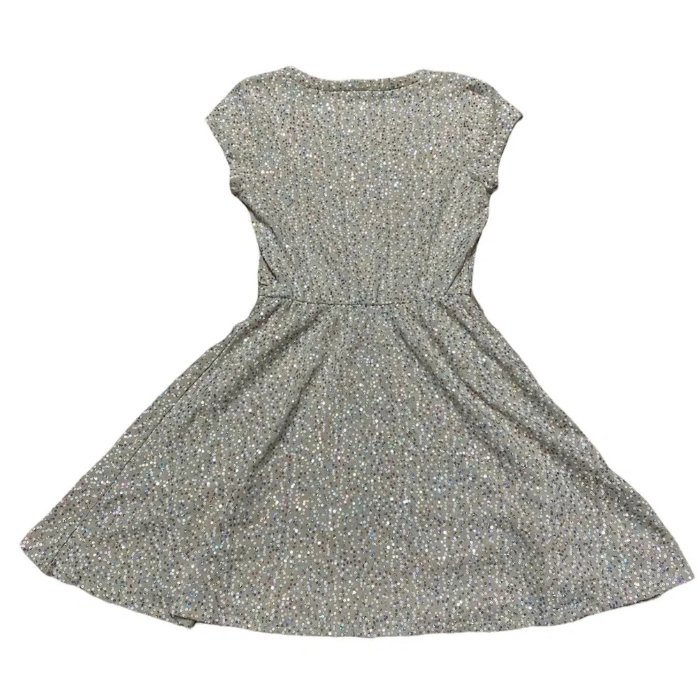 As U Wish Sequin Dress Skater Fit And Flare Multicolor Lined Short Sleeve